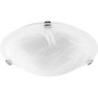 Traditional 12" Faux Alab Ceiling Mount In Polished Nickel And Faux Alabaster