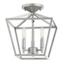 Transitional Gabriel 3 Light Ceiling Mount In Classic Nickel