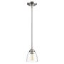 Transitional Barkley Clear Seeded Pendant In Satin Nickel And Clear/Seeded