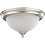Traditional 11" Ceiling Mount Frost Melon In Satin Nickel