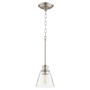Soft Contemporary Dunbar 1 Light Pendant In Satin Nickel