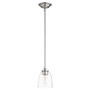 Transitional Rossington Clear Seeded Pendant In Satin Nickel And Clear/Seeded