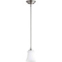Transitional Rossington 1 Light Pendant In Satin Nickel