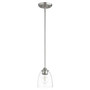 Transitional Jardin Clear Seeded Pendant In Satin Nickel And Clear/Seeded