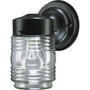 Traditional 1 Light Jelly Jar W In Black
