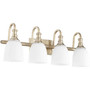 Transitional Richmond 4 Light Vanity In Aged Silver Leaf