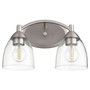 Transitional Barkley Clear Seeded Vanity In Satin Nickel And Clear/Seeded