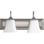 Transitional 2 Light Stn Opal Vanity In Satin Nickel And Satin Opal