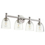 Transitional Rossington Clear Seeded Vty In Satin Nickel And Clear/Seeded