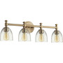 Transitional Rossington 4 Light Vanity In Aged Brass And Satin Opal