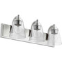 3-Light Clear Seeded Cone Vanity