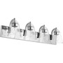 Transitional 4 Light Clear Seeded Cone Vanity In Chrome