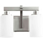 Transitional Lancaster 2 Light Vanity In Satin Nickel