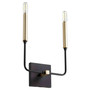 Soft Contemporary Lacy 2 Light Wall Mount In Noir And Aged Brass