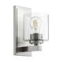 Transitional 1-Light Clear Seeded Cylinder Wall Mount