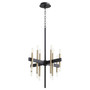 Luxe 16 Light Chandelier In Noir And Aged Brass