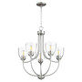 Traditional Enclave Clear Seeded Chandelier In Satin Nickel And Clear/Seeded
