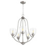 Traditional Barkley Clear Seeded Chdn In Satin Nickel And Clear/Seeded