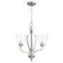 Traditional Jardin Clear Seeded Chandelier In Satin Nickel And Clear/Seeded