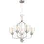 Traditional Jardin 5 Light Chandelier In Satin Nickel