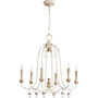 Transitional Venice 24" 6 Light Chandelier In Persian White
