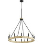 Modern Farmhouse Alpine 12 Light Chandelier In Noir And Driftwood Finish