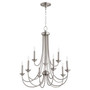Transitional Brooks 9 Light Chandelier In Satin Nickel