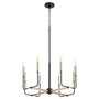 Soft Contemporary Lacy 8 Light Chandelier In Noir And Aged Brass