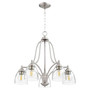 Transitional Barkley Clear Seeded Nook In Satin Nickel And Clear/Seeded