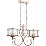 Traditional La Maison 6 Light Island In Manchester Grey And Rust Accents
