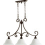 Transitional Bryant 3 Light Opal Island In Oiled Bronze And Satin Opal
