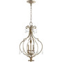 Traditional Ansley 3 Light Entry In Aged Silver Leaf