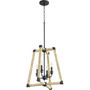 Modern Farmhouse Alpine 4 Light Entry In Noir And Driftwood Finish