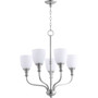 Transitional Richmond 5 Light Chandelier In Satin Nickel