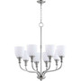 Transitional Richmond 8 Light Chandelier In Satin Nickel