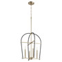 Soft Contemporary Espy Medium 4 Light Entry In Noir And Aged Brass