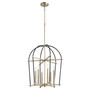 Soft Contemporary Espy 6 Light Entry In Noir And Aged Brass