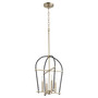 Soft Contemporary Espy Small 4 Light Entry In Noir And Aged Brass