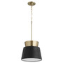 Modern And Contemporary Trapezoids Pendant In Noir / Aged Brass