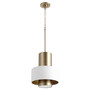 Soft Contemporary Cylndr Drum Pendant In Studio White / Aged Brass