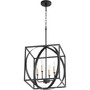 Transitional 4 Light Cube/Sphere Pendant In Noir