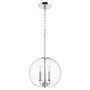 Transitional 3 Light Globe Pendant In Polished Nickel