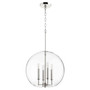 Transitional 4 Light Globe Pendant In Polished Nickel