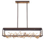 Aerie 8 Light Rectangular LED Bronze Chandelier