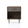 Shagreen Bedside Table-Grey Shagreen