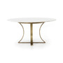 Gage Dining Table-60"-Polished White Mar