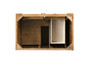 Bristol 36" Single Vanity, Saddle Brown
