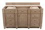 Bristol 60" Single Vanity, Whitewashed Walnut