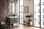 Columbia 31.5" Single Vanity, Ash Gray, Brushed Nickel w/ White Glossy Composite Countertop
