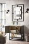Columbia 31.5" Single Vanity, Ash Gray, Matte Black w/ White Glossy Composite Countertop